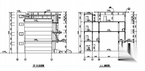 [徐州]某三层小型办公楼建筑施工图cad施工图下载【ID:167508161】