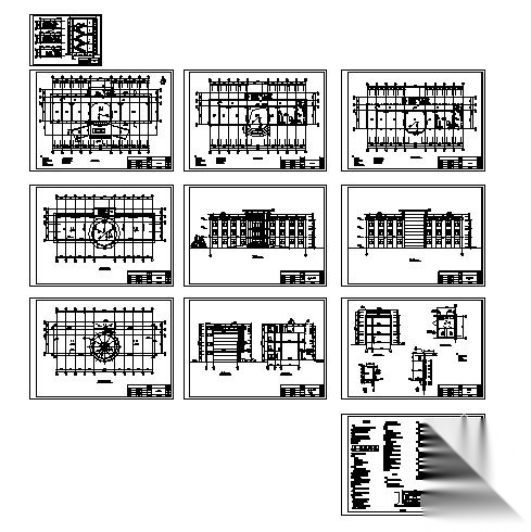 [徐州]某三层小型办公楼建筑施工图cad施工图下载【ID:149945131】