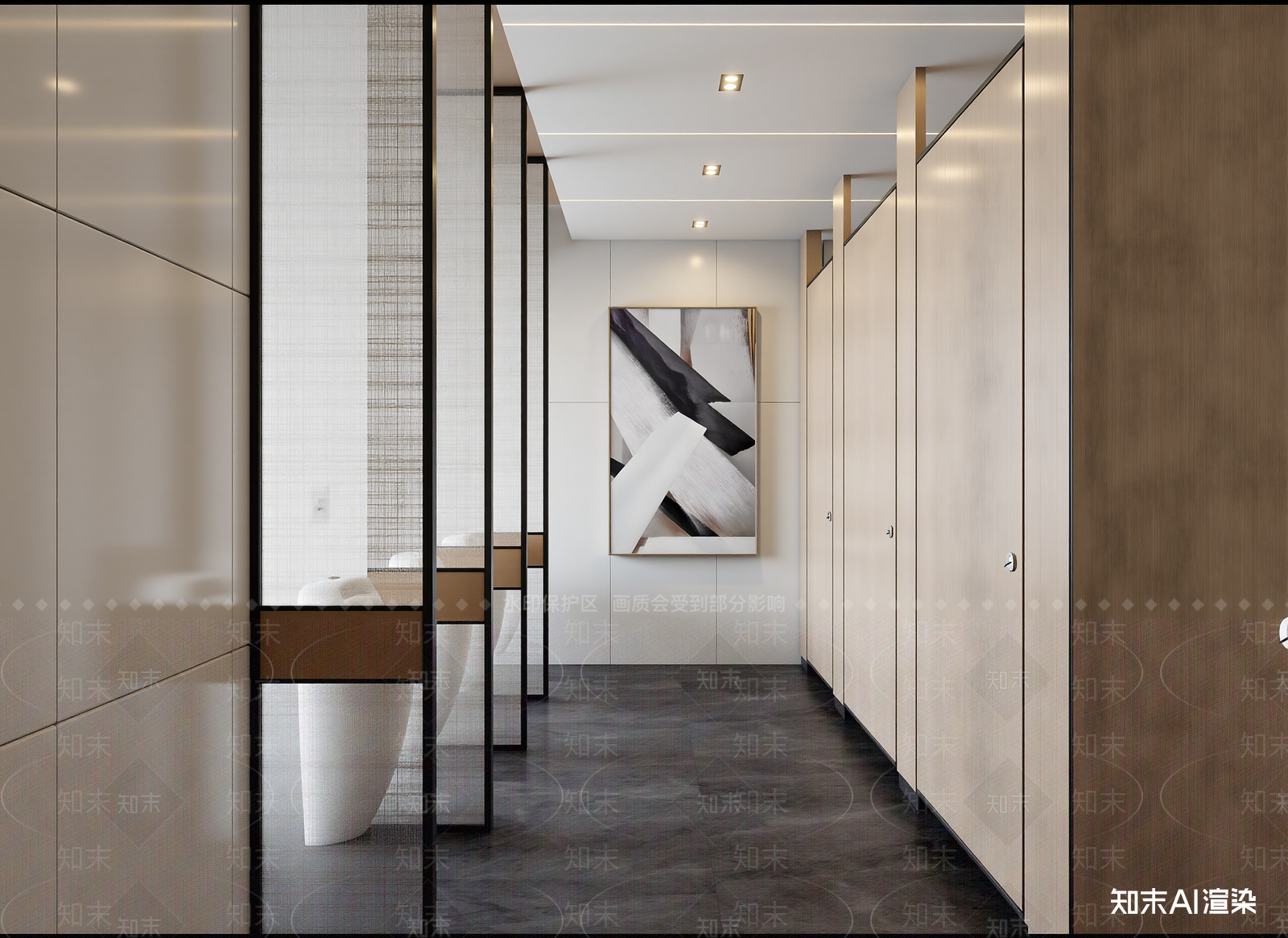 现代酒店走廊3D模型下载【ID:1215039534】