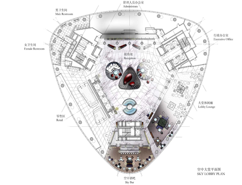 广州珠江新城西塔四季酒店设计方案——HBAcad施工图下载【ID:151716108】