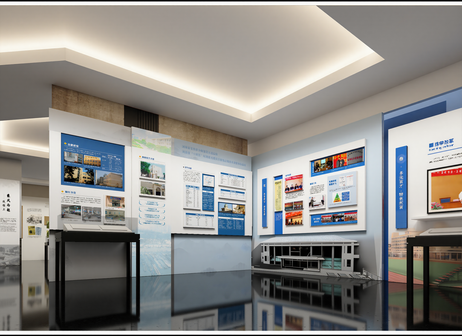 现代学校展厅3D模型下载【ID:1215109466】