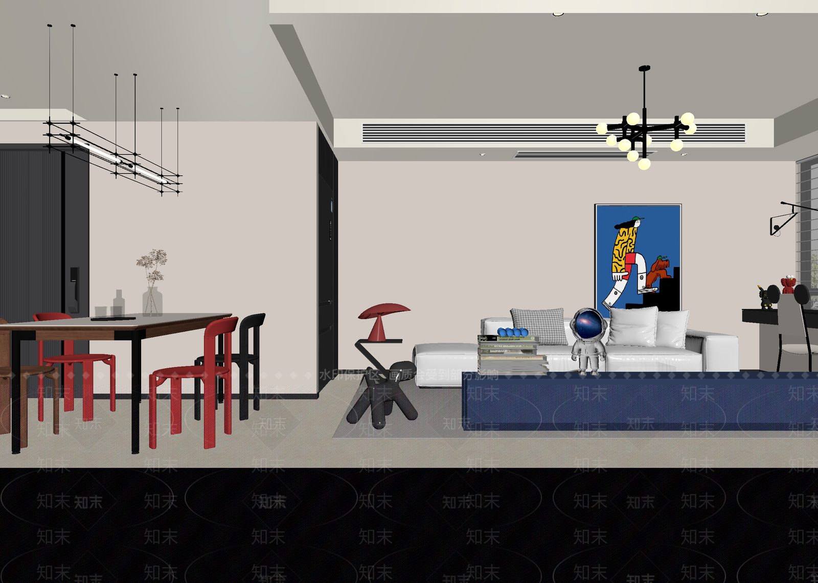 现代客餐厅3D模型下载【ID:1215188070】