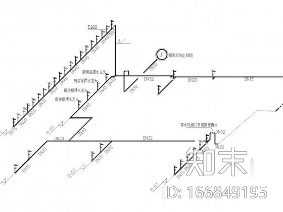 [辽宁]食堂给排水消防施工图（太阳能循环系统）cad施工图下载【ID:166849195】