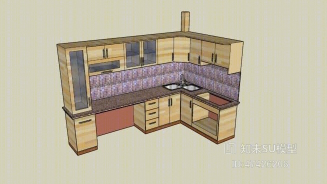 厨房壁柜SU模型下载【ID:917968368】