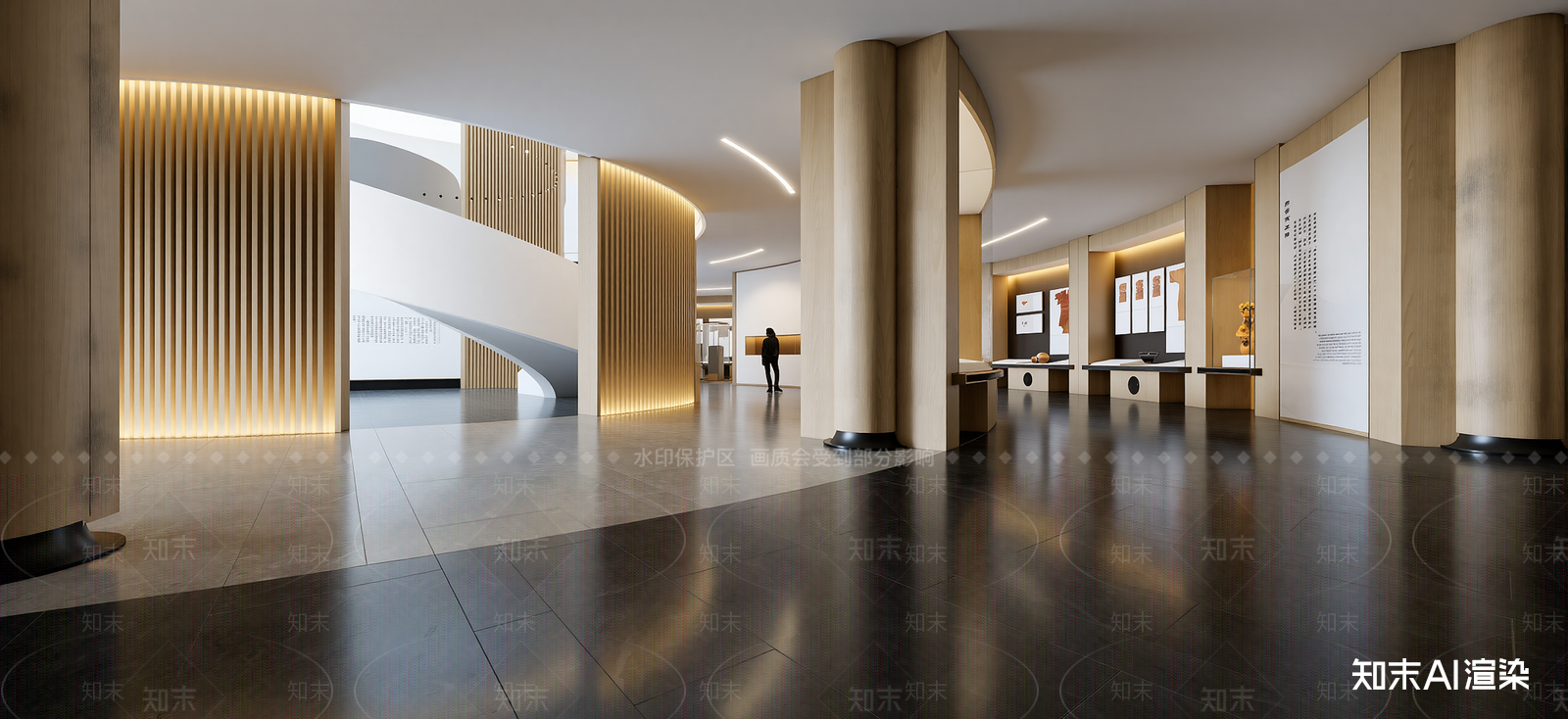 中式博物馆展厅SU模型草图