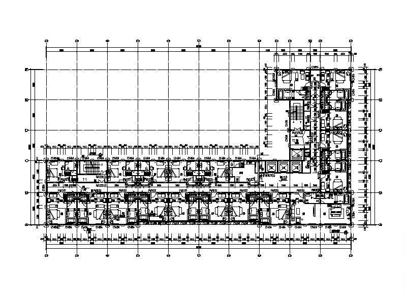 [福建]高层框架结构塔式酒店建筑施工图cad施工图下载【ID:151528146】