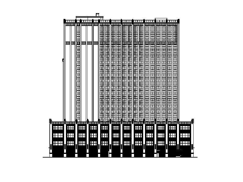 [福建]高层框架结构塔式酒店建筑施工图cad施工图下载【ID:151528146】