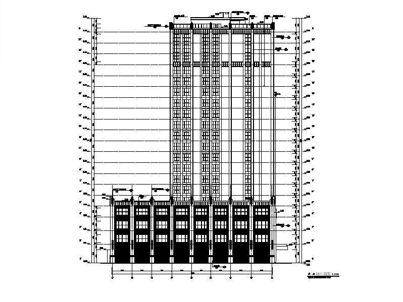 [福建]高层框架结构塔式酒店建筑施工图cad施工图下载【ID:151528146】