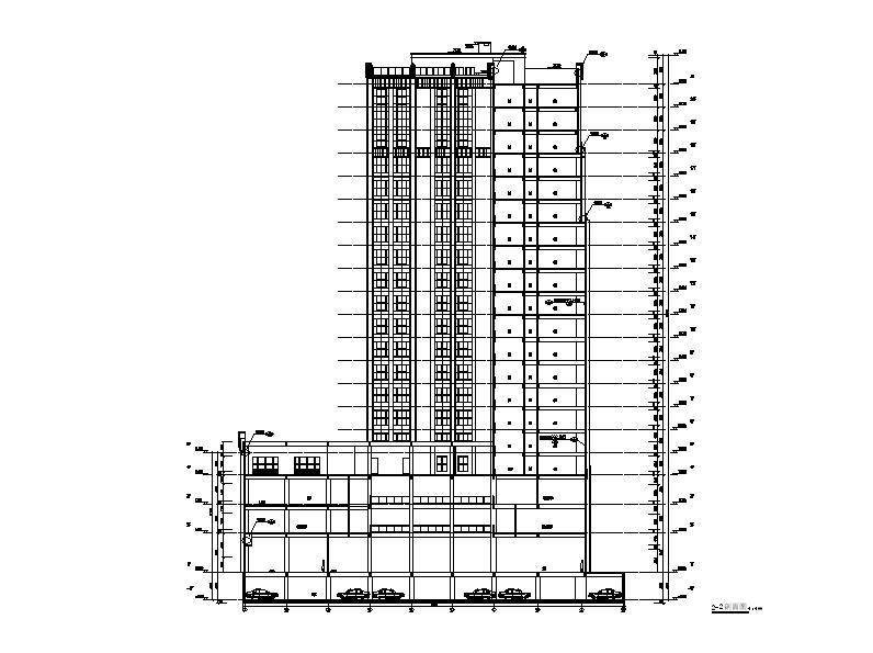 [福建]高层框架结构塔式酒店建筑施工图cad施工图下载【ID:151528146】