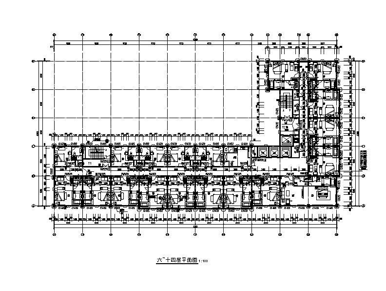 [福建]高层框架结构塔式酒店建筑施工图cad施工图下载【ID:151528146】