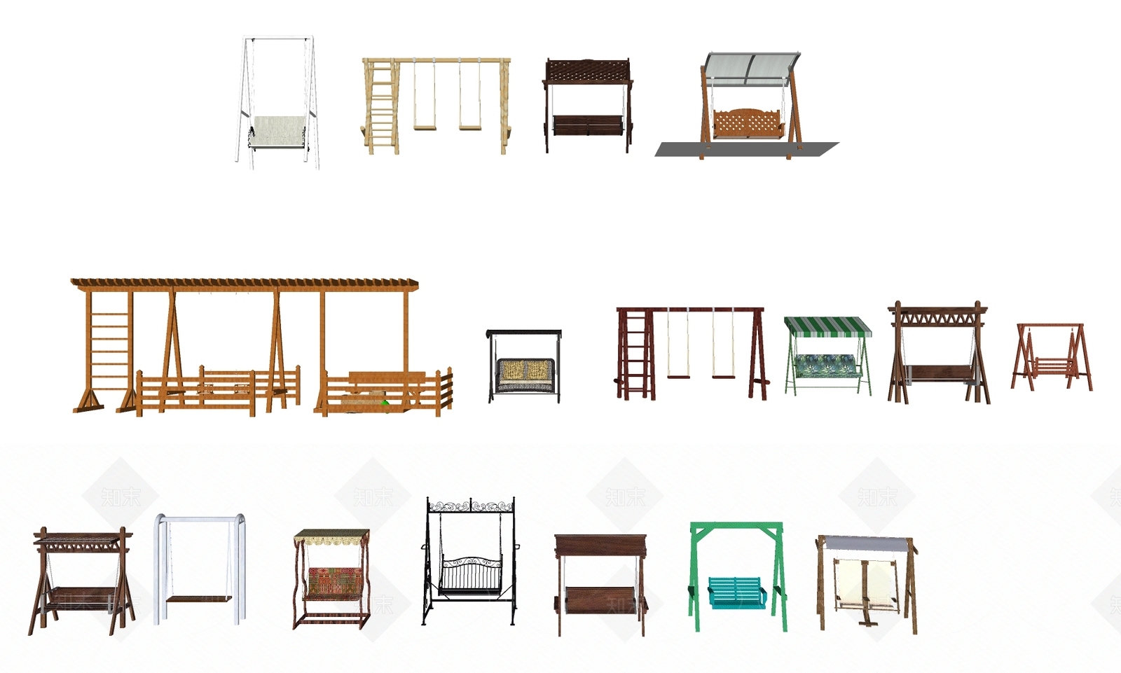 秋千摇移SU模型下载【ID:333297339】