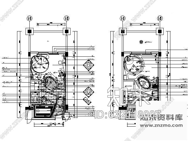 施工图酒店桑拿区各包房设计装修图cad施工图下载【ID:632118007】