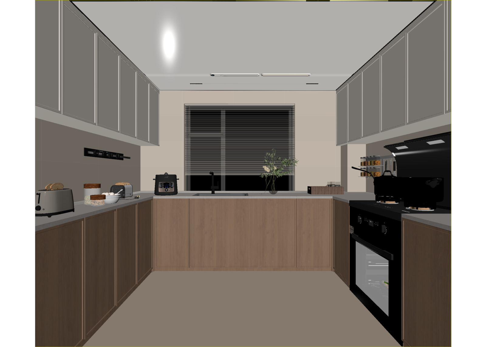 极简封闭式厨房3D模型下载【ID:1214842039】