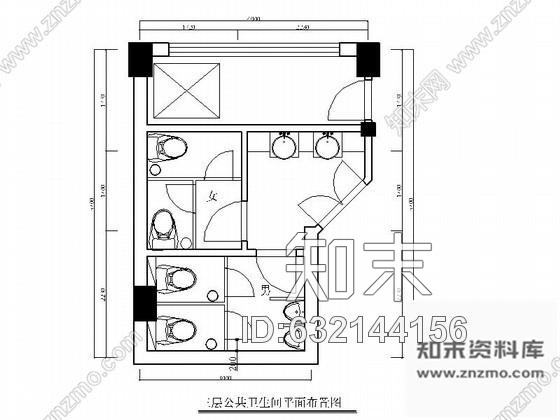 施工图公共卫生间装修图施工图下载【ID:632144156】