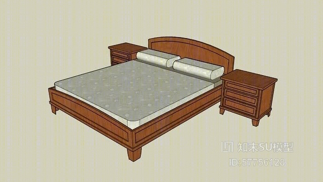 双人床SU模型下载【ID:57756128】