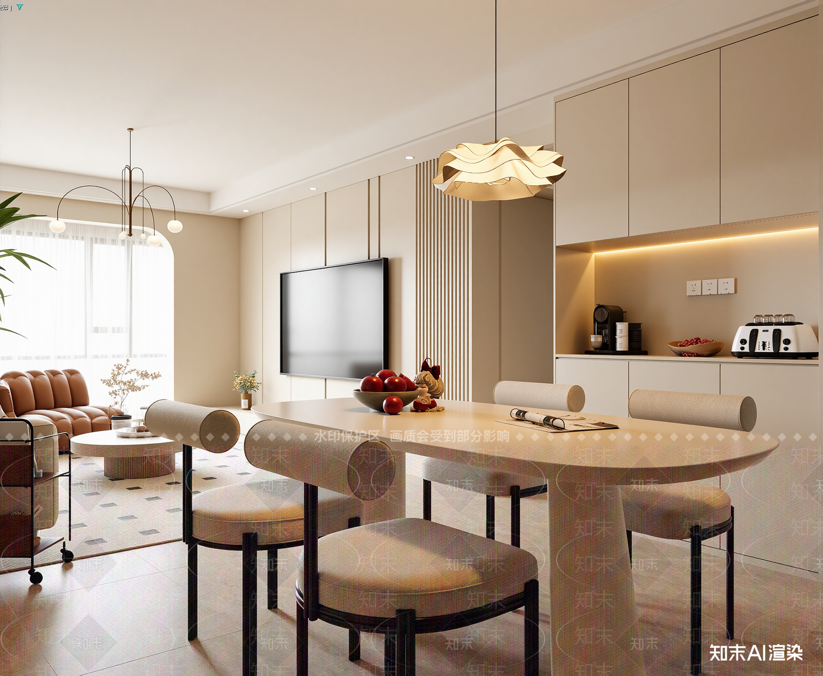 现代家居餐厅3D模型下载【ID:1214563055】