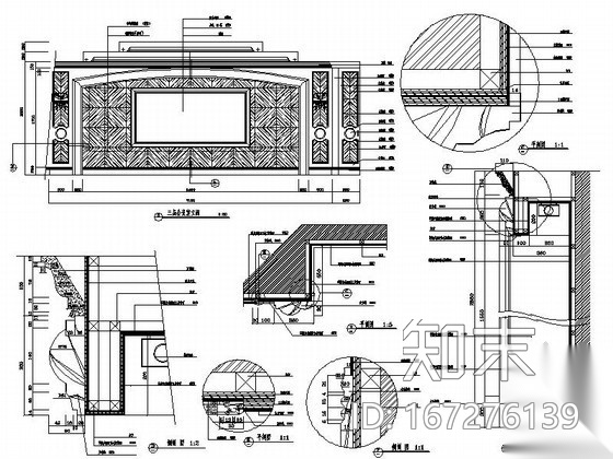 会议室实木造型墙详图cad施工图下载【ID:167276139】