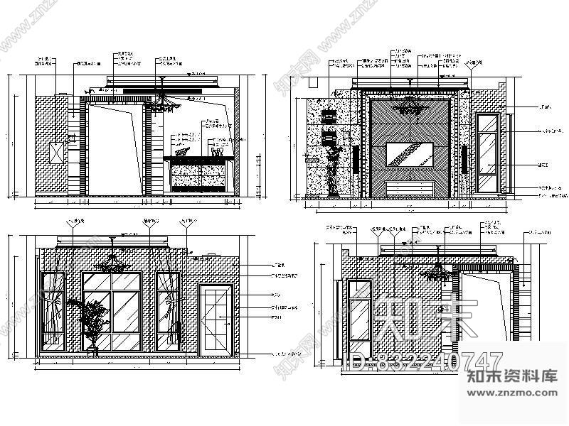 图块/节点客厅立面图cad施工图下载【ID:832240747】