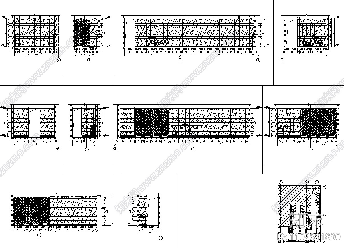 贵州现代风ONE购物中心商业装修施工图cad施工图下载【ID:1102811830】