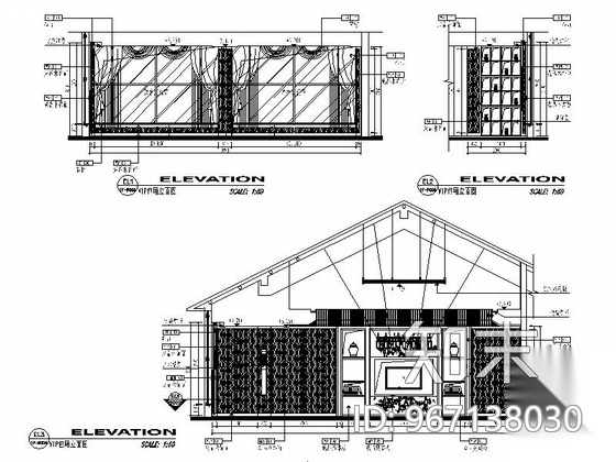 某豪华中餐厅室内装修施工图（含效果）cad施工图下载【ID:967138030】