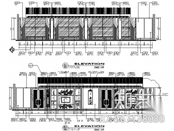 某豪华中餐厅室内装修施工图（含效果）cad施工图下载【ID:967138030】