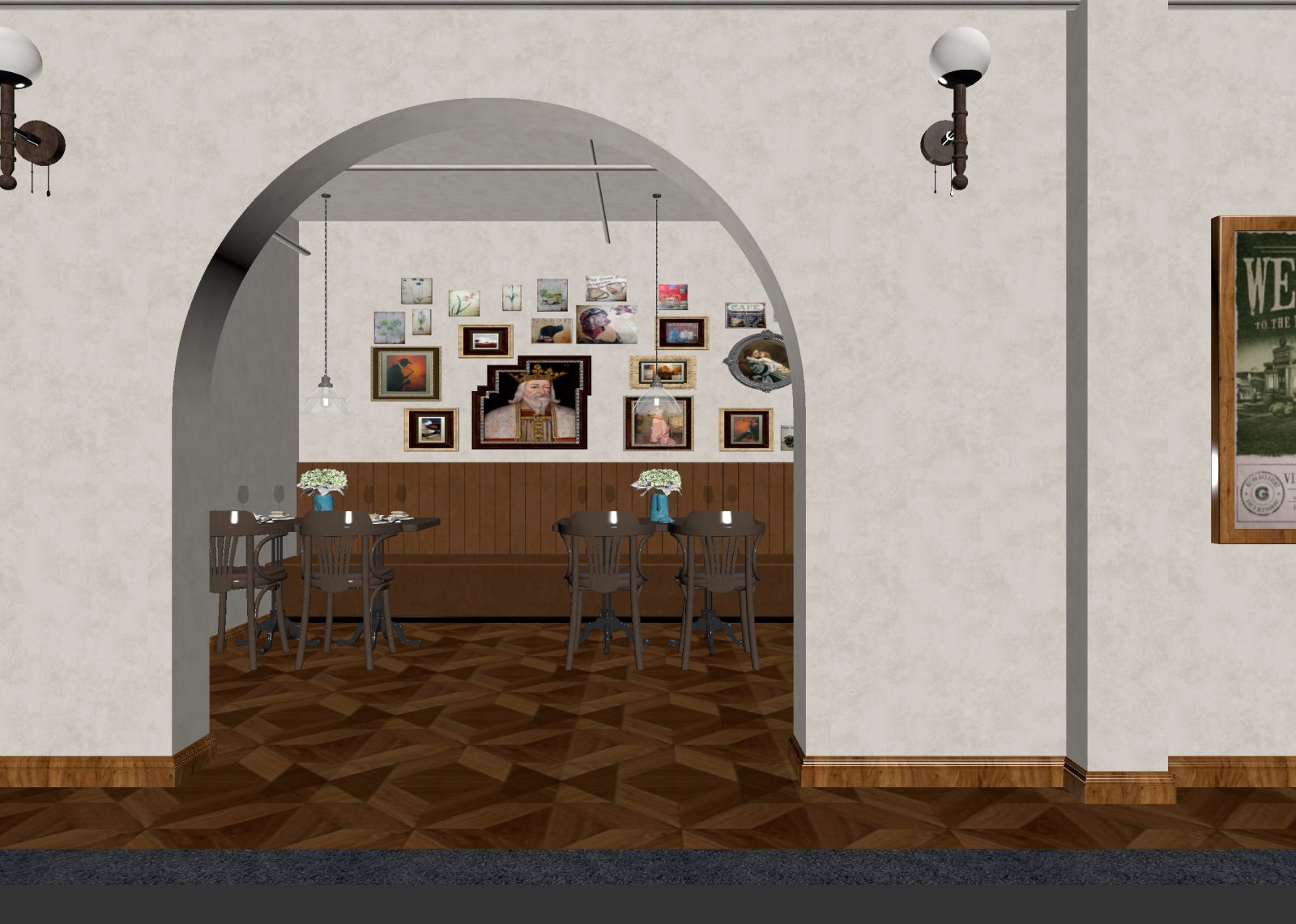 美式咖啡厅3D模型下载【ID:1214561486】
