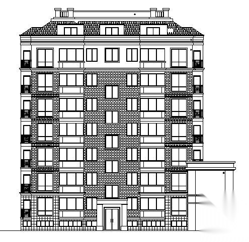 某八层住宅楼建筑方案图cad施工图下载【ID:149852100】