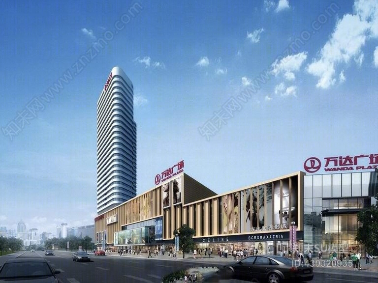 凌水湾万达商业广场SU模型下载【ID:430320935】