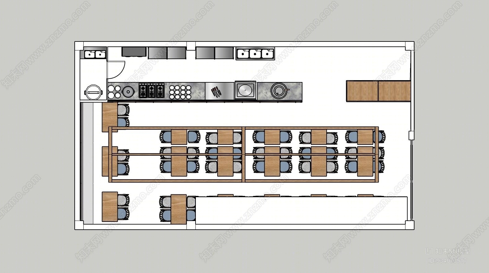 现代简约米皮店SU模型下载【ID:934073517】