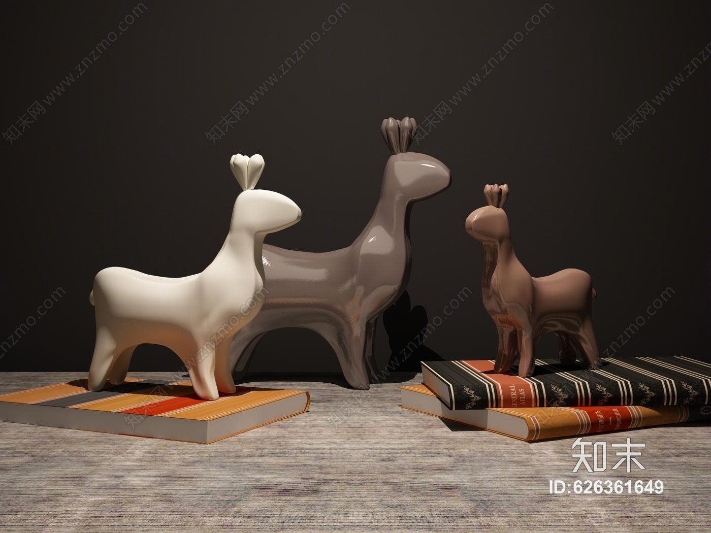 现代酒柜装饰品摆件家居用品房间家庭书架摆设3D模型下载【ID:626361649】