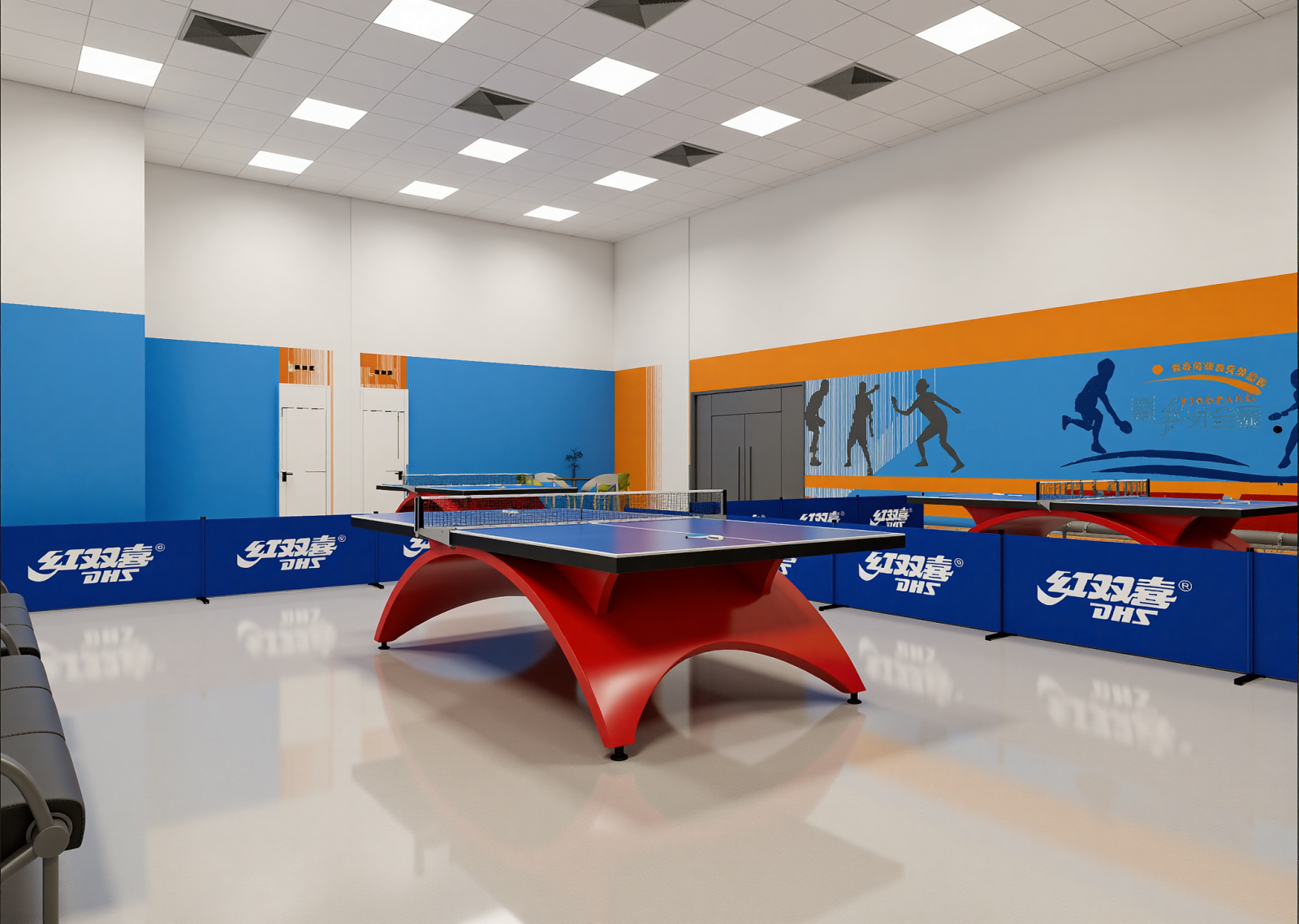 现代乒乓球室3D模型下载【ID:1215027935】