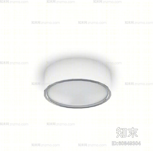现代白色玻璃吸顶灯3D模型下载【ID:60849304】