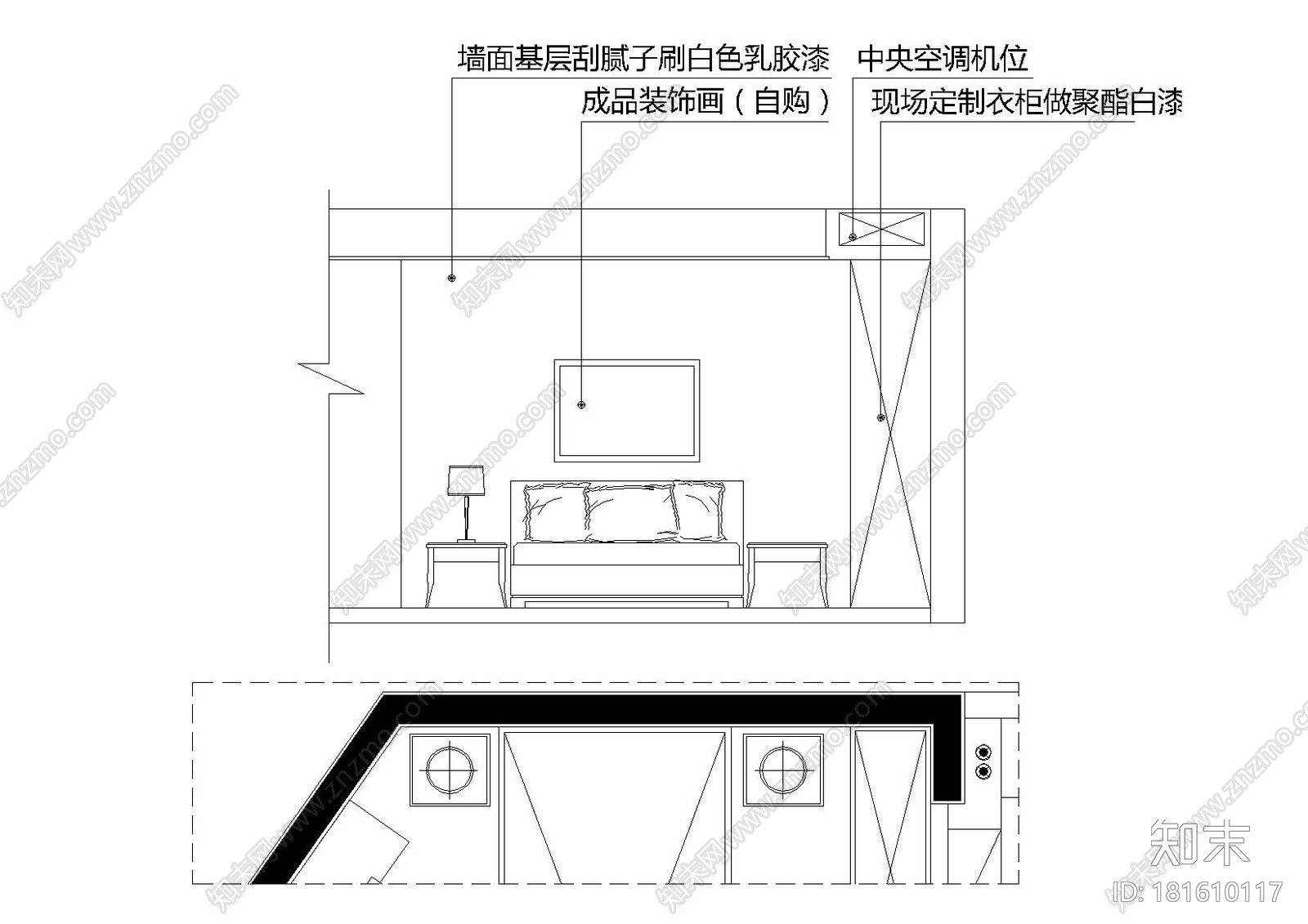 [湖北]-武汉国博新城340平超大院子空中平墅cad施工图下载【ID:181610117】