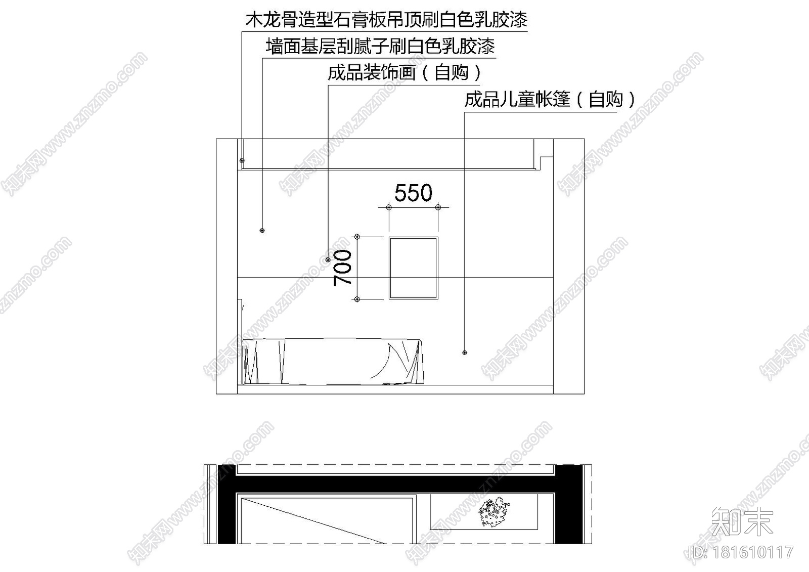 [湖北]-武汉国博新城340平超大院子空中平墅cad施工图下载【ID:181610117】