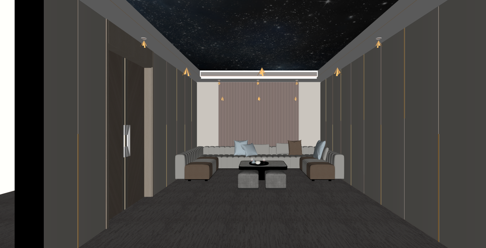 现代影音室SU模型下载【ID:1215989714】