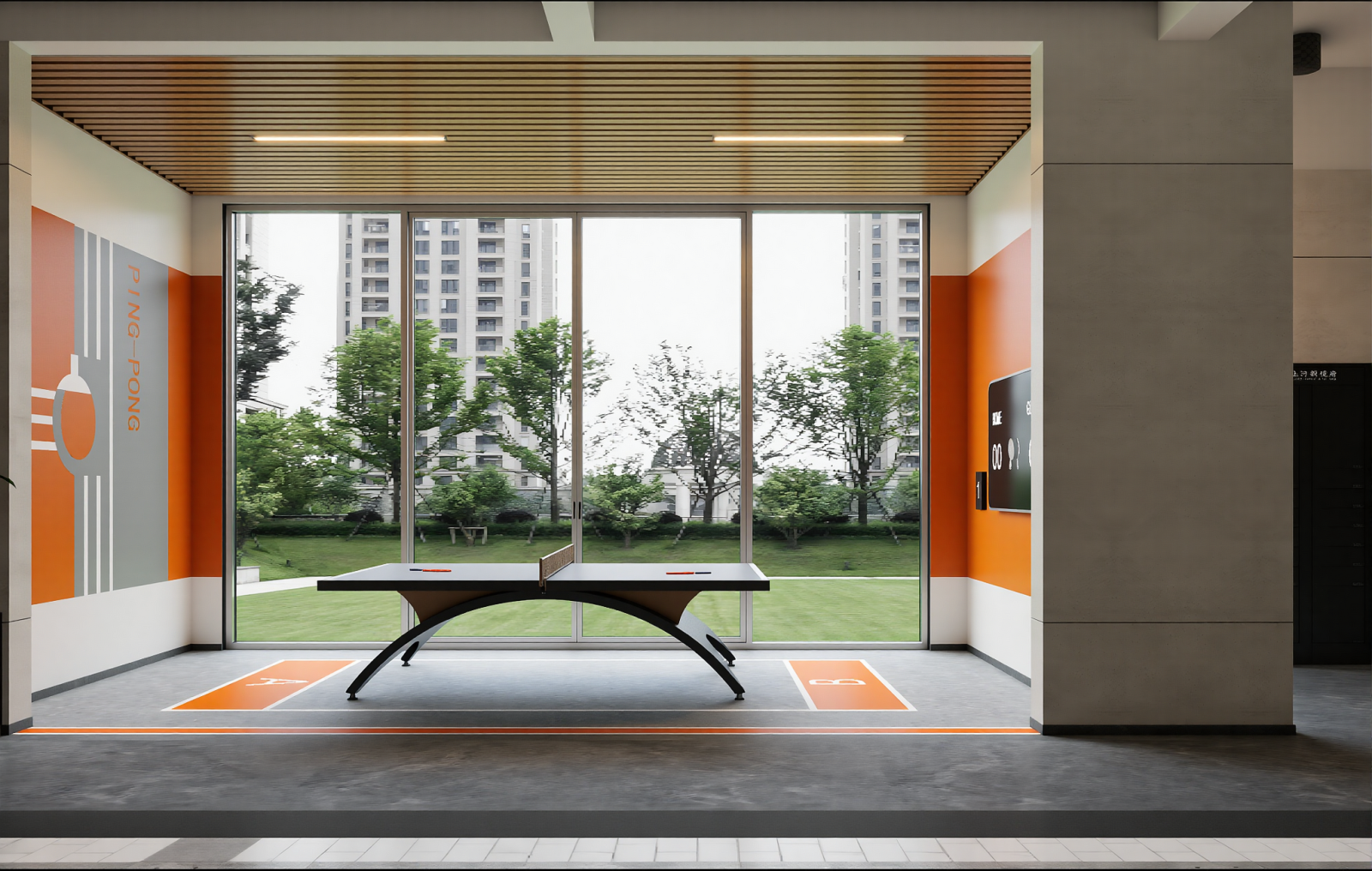现代乒乓球室3D模型下载【ID:1215191313】