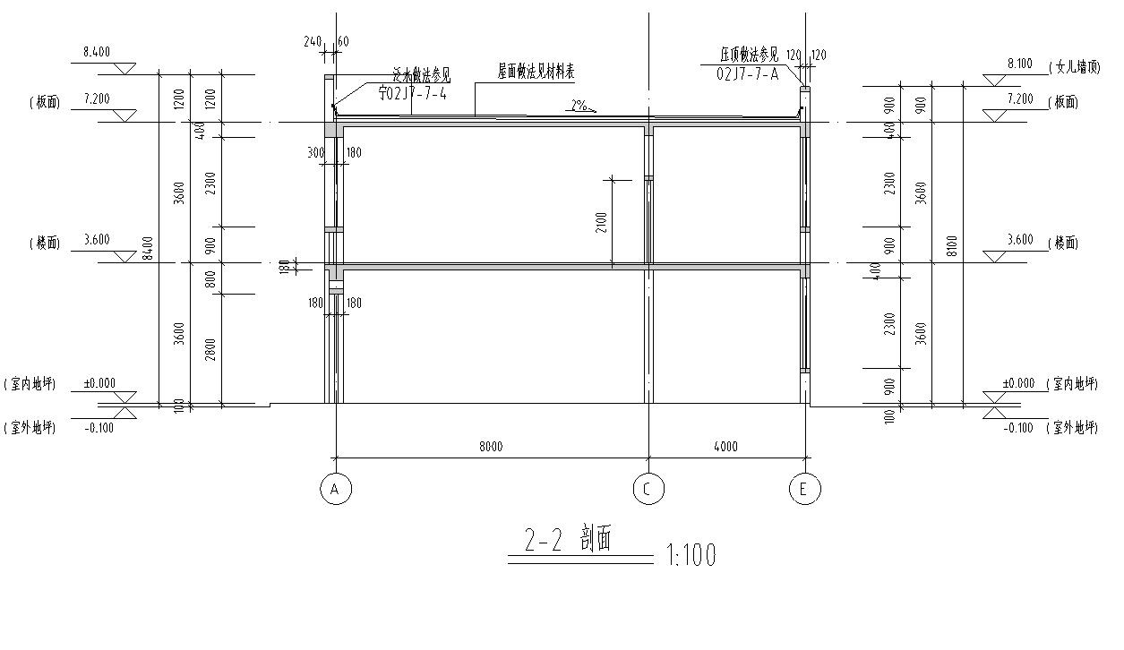 [宁夏]两层框架结构商业楼建筑施工图（含水暖电）施工图下载【ID:167917193】