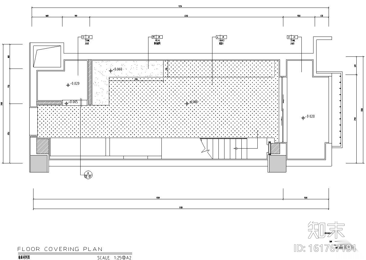 [贵州]现代风格办公室内装饰施工图cad施工图下载【ID:161767191】