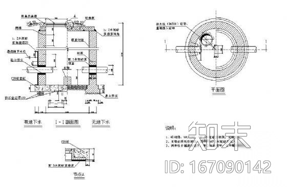 PE管、钢管阀井施工图cad施工图下载【ID:167090142】