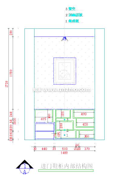 鞋柜cad施工图下载【ID:180288111】