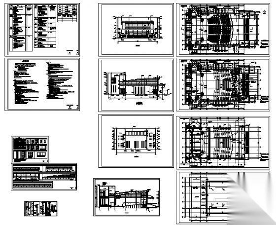 某高中学校报告厅建筑施工图cad施工图下载【ID:151556106】