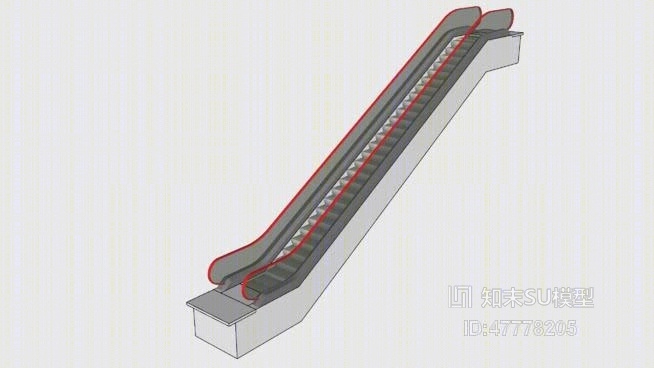 电动扶梯SU模型下载【ID:47778205】