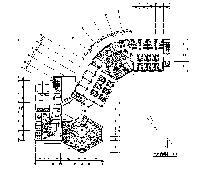 高层框剪结构宾馆建筑施工图cad施工图下载【ID:149946129】