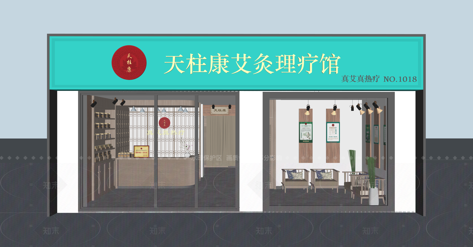 新中式其他店铺SU模型下载【ID:1215975558】