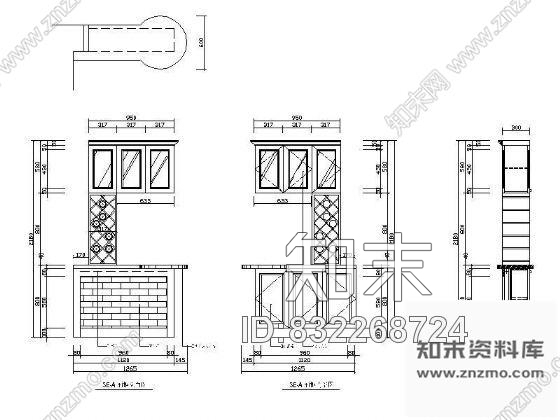 图块/节点欧式酒柜cad施工图下载【ID:832268724】