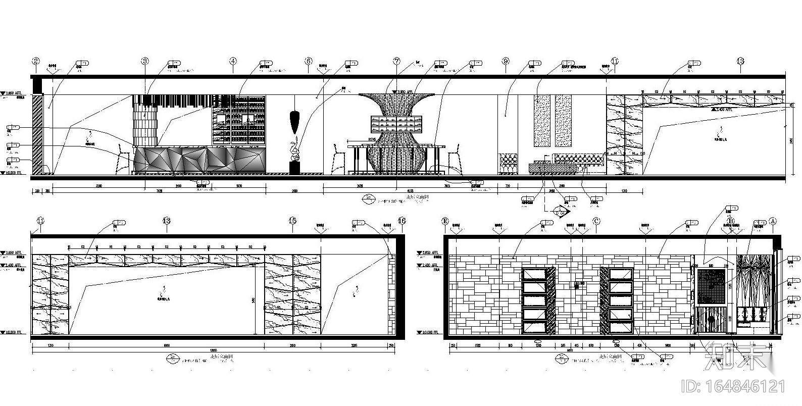 悦酒廊酒吧空间设计施工图（附效果图）施工图下载【ID:164846121】