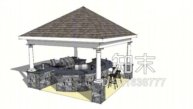 烧烤亭SU模型下载【ID:921638777】