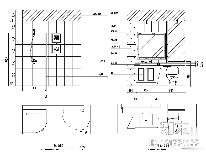 法式浪漫之旅清渭公馆B户型三居室样板房设计施工图（附...cad施工图下载【ID:161774135】