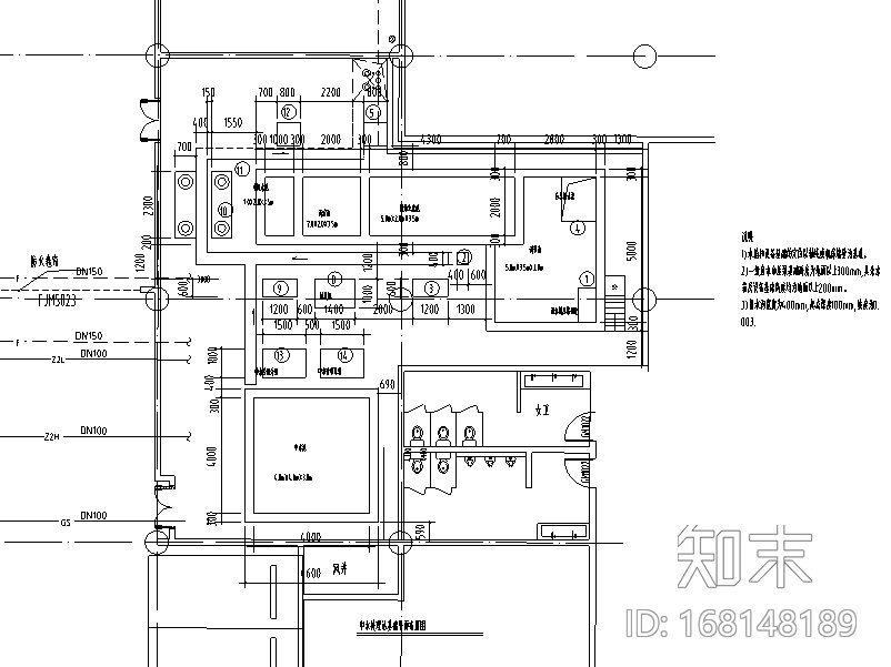 上海某商务大楼中水处理站建筑给排水图纸（CAD）施工图下载【ID:168148189】