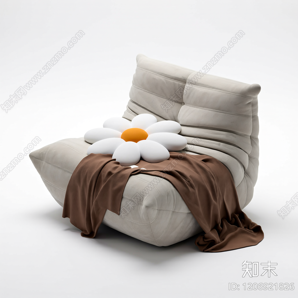 花朵靠垫懒人沙发3D模型下载【ID:1206921826】